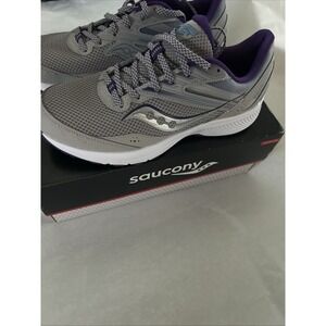 SAUCONY Womens Cohesion 15 Running Walking Shoes Smoke/Grape Pop NIB‎ SIze 10.5